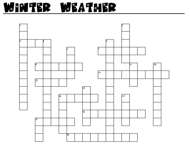 Winter Clossword Search Results Calendar 2015